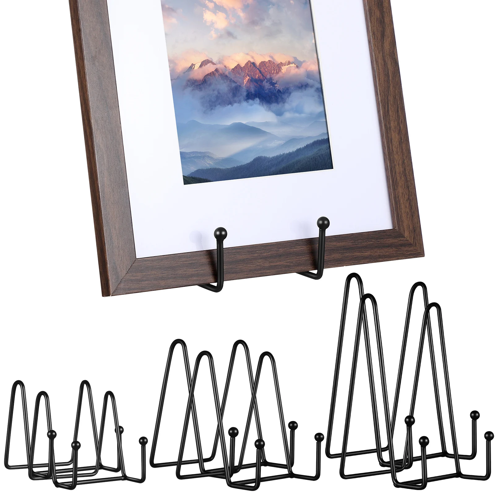 

6 Pcs Desktop Display Stand Iron Frame Book Photo Artwork Stands Holder Picture Pallet Stable Base Tabletop Showcases