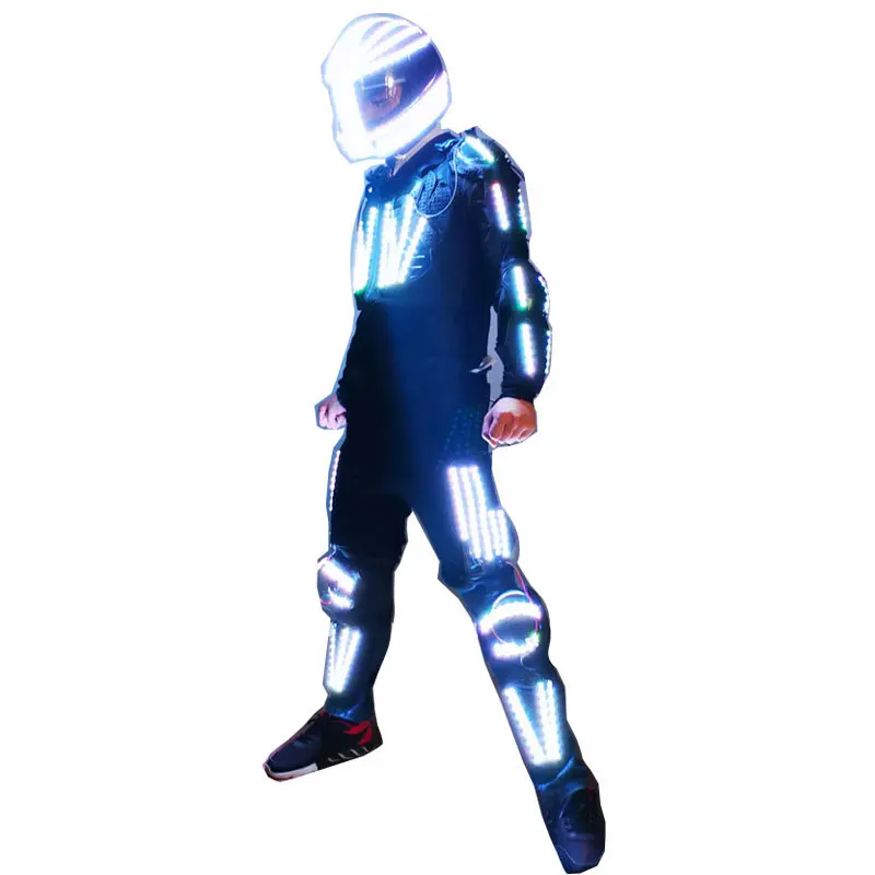 

Bar LED Luminous Colorful Light Armor Clothing Helmet Set Atmosphere KTV Out Wine Clothing LED Stage Performance Clothing