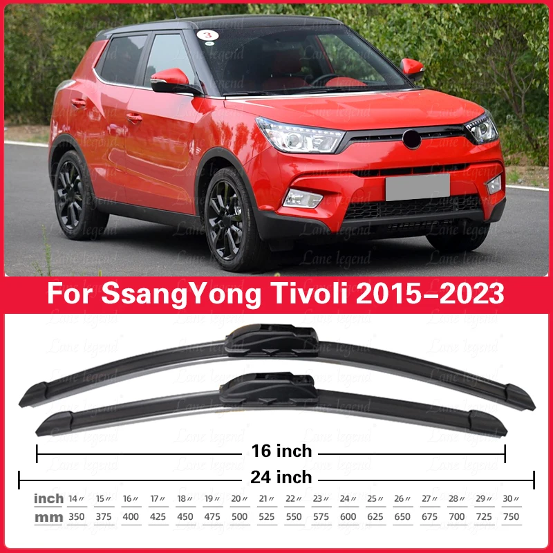 

For Ssangyong Tivoli 2015-2023 Front Windshield Wiper Blades 2x Windscreen Window Accessories 2016 2017 2018 2019 2020 2021 2022