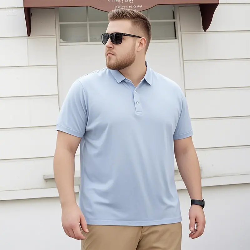 Summer Short Sleeve Polo Shirts Men Plus Size 7XL Solid Color Casual Fashion Stretch Polo Shirt Male Big Size 7XL - Image 5