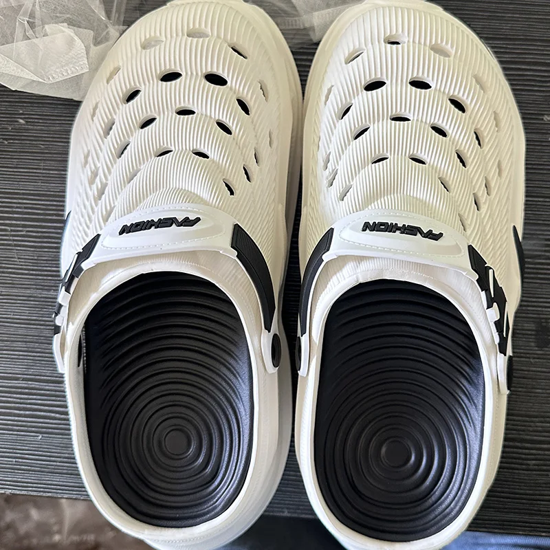 Herren-Clogs für den Sommer, EVA, leicht, weiche Sohle, Wasser- und Strandpantoffeln, rutschfest, verschleißfest, zum Fahren, Dual-Use-Sandalen – Detail 6