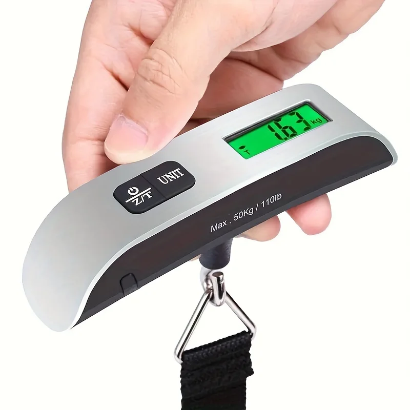 

1Pc Portable 50kg/10g Digital Luggage Scale – Hanging Electronic Travel Scale for Suitcase, Handheld Weight Scale for Travel