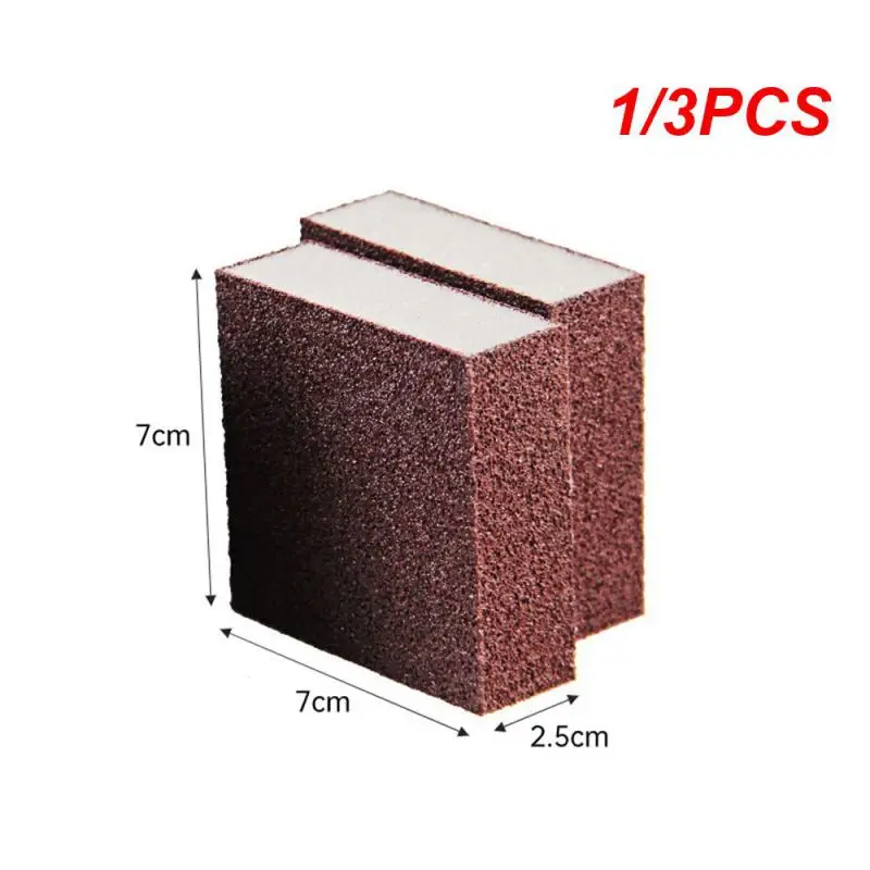 1/3PCS Carborundum Strengthen Non-Scratch Emery Sponges Brush Kitchen Cooktop Pot Descaling Scrubber Rust