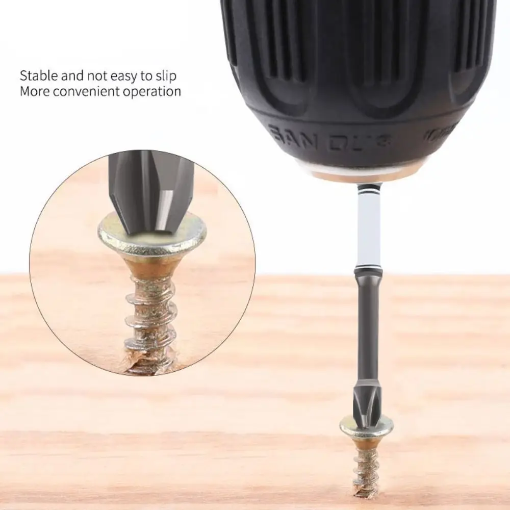 Antirust Magnetic Screwdriver Bit Non Slip Cross PH2 Screw Driver High Hardness Hex Shank Screwdriver Head Set Engineering