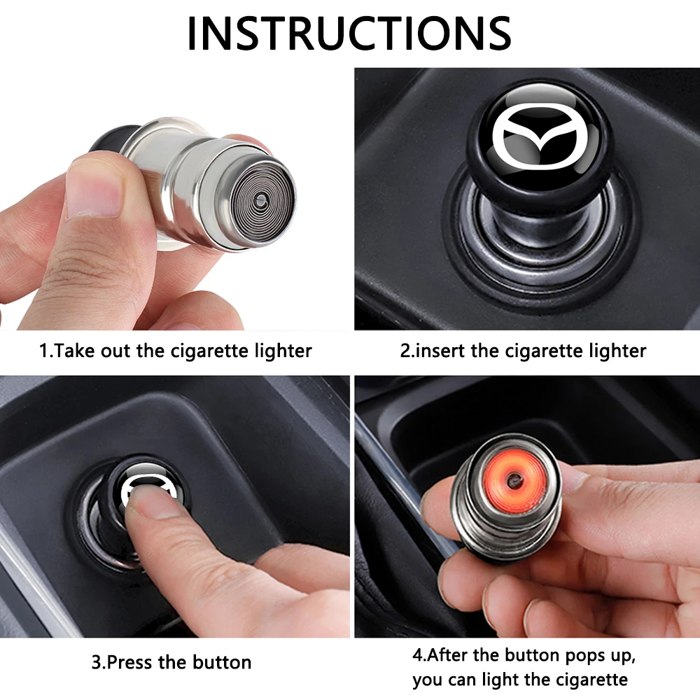 12V Car Portable Cigarette Lighter Auto Interior Accessories For Mazda Axela Demio Atenza CX5 CX3 CX7 CX30 CX60 CX80 2 3 323 MX3 view 3