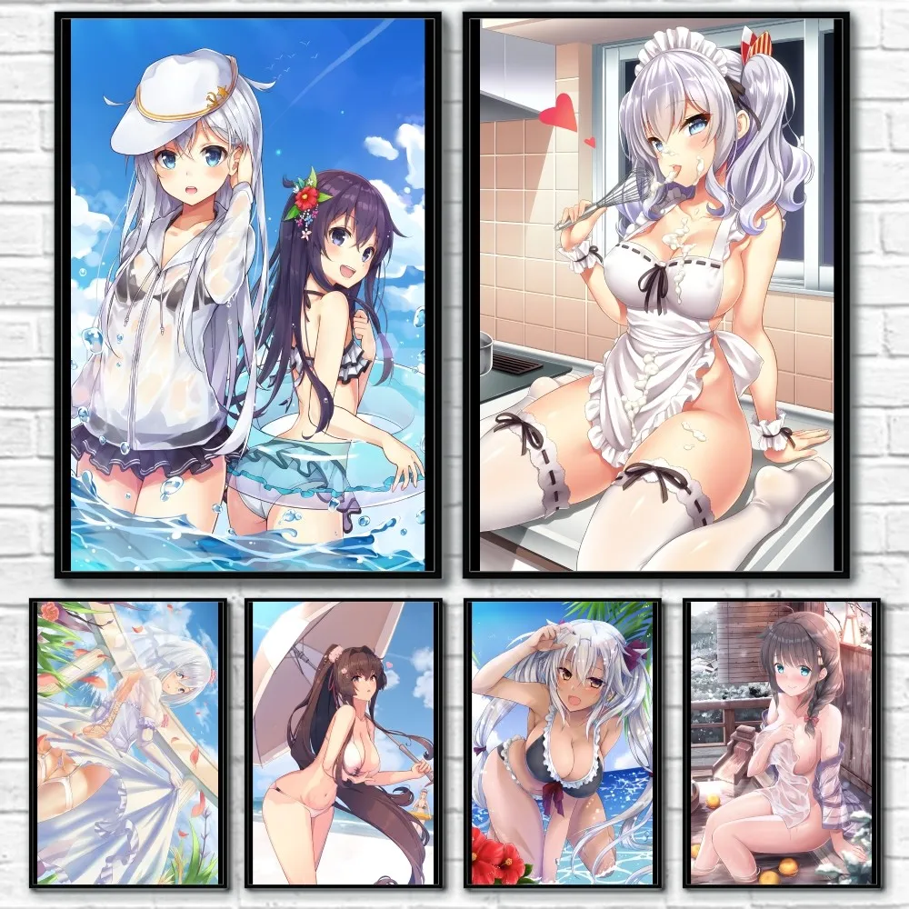 

K-Kantai C-Collection sexy Poster Sticky Wall Art Printing Waterproof Home Living Bed Room Bar Aesthetic Decor