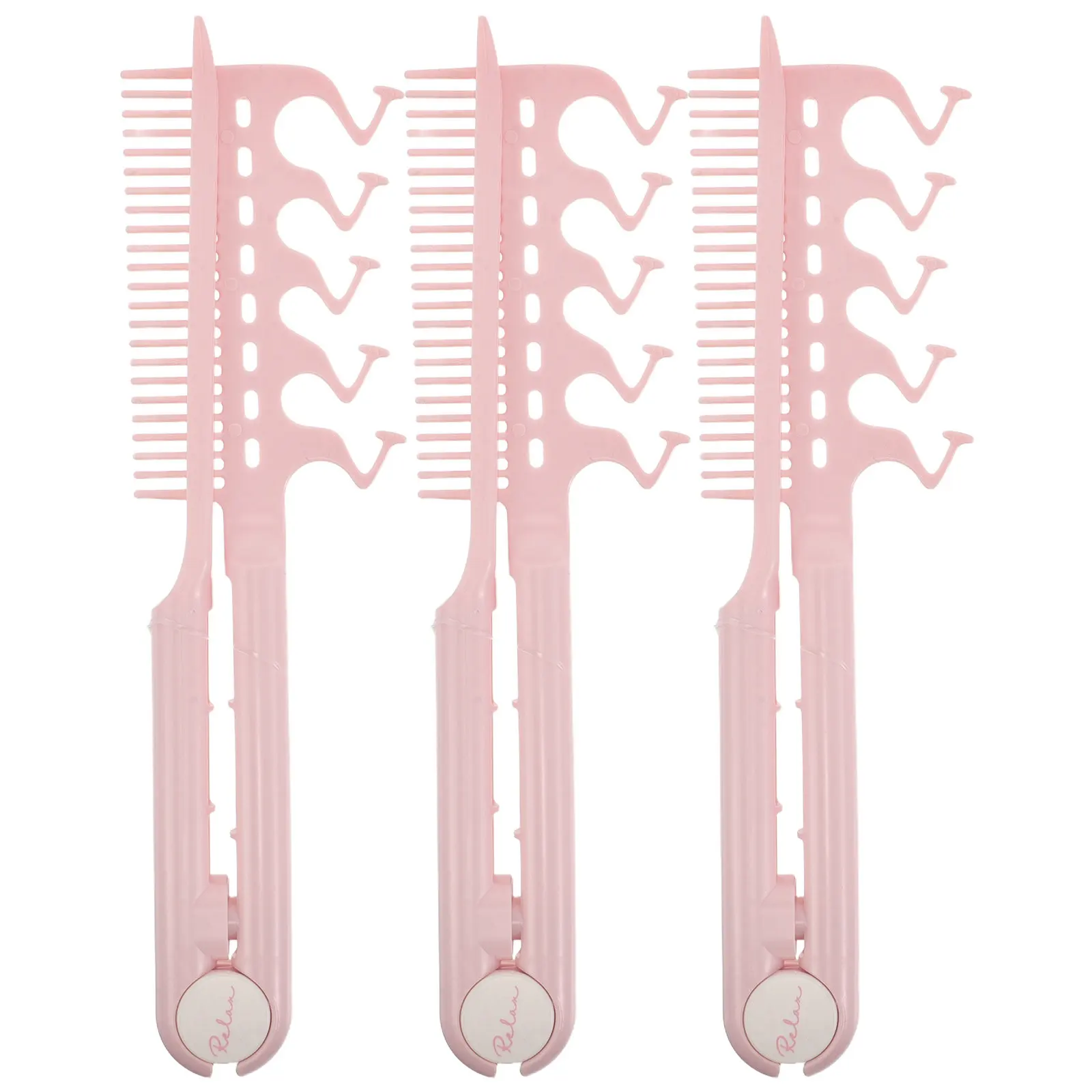 

3Pcs Travel Foldable V-Shaped Straightening Comb Anti-Static Hair Styling Heat Resistant Comb for Flat Iron Hair Extensions Tool