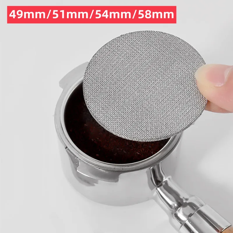 Reusable Coffee Puck Screen 51mm 54mm 58mm Espresso Filter Mesh with Stand for Portafilter Coffee Maker Barista