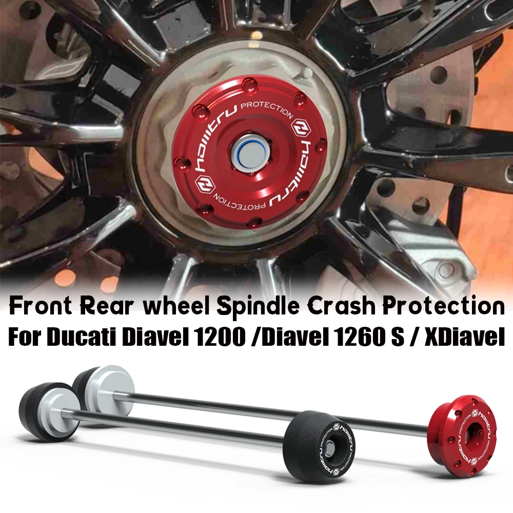 

For Ducati Diavel 1200 Diavel 1260 S XDiavel 2011-2022 Motorcycle Front & Rear Axle Fork Crash Sliders