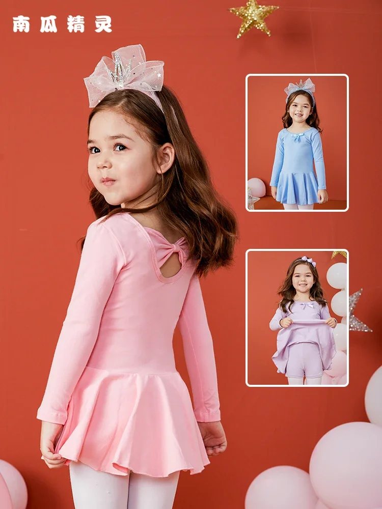 발레 연습 코스튬 어린이 댄스웨어 소녀 긴팔 발레 레오타드 소녀 투투스 원피스, 아기 발레 투투스 스커트