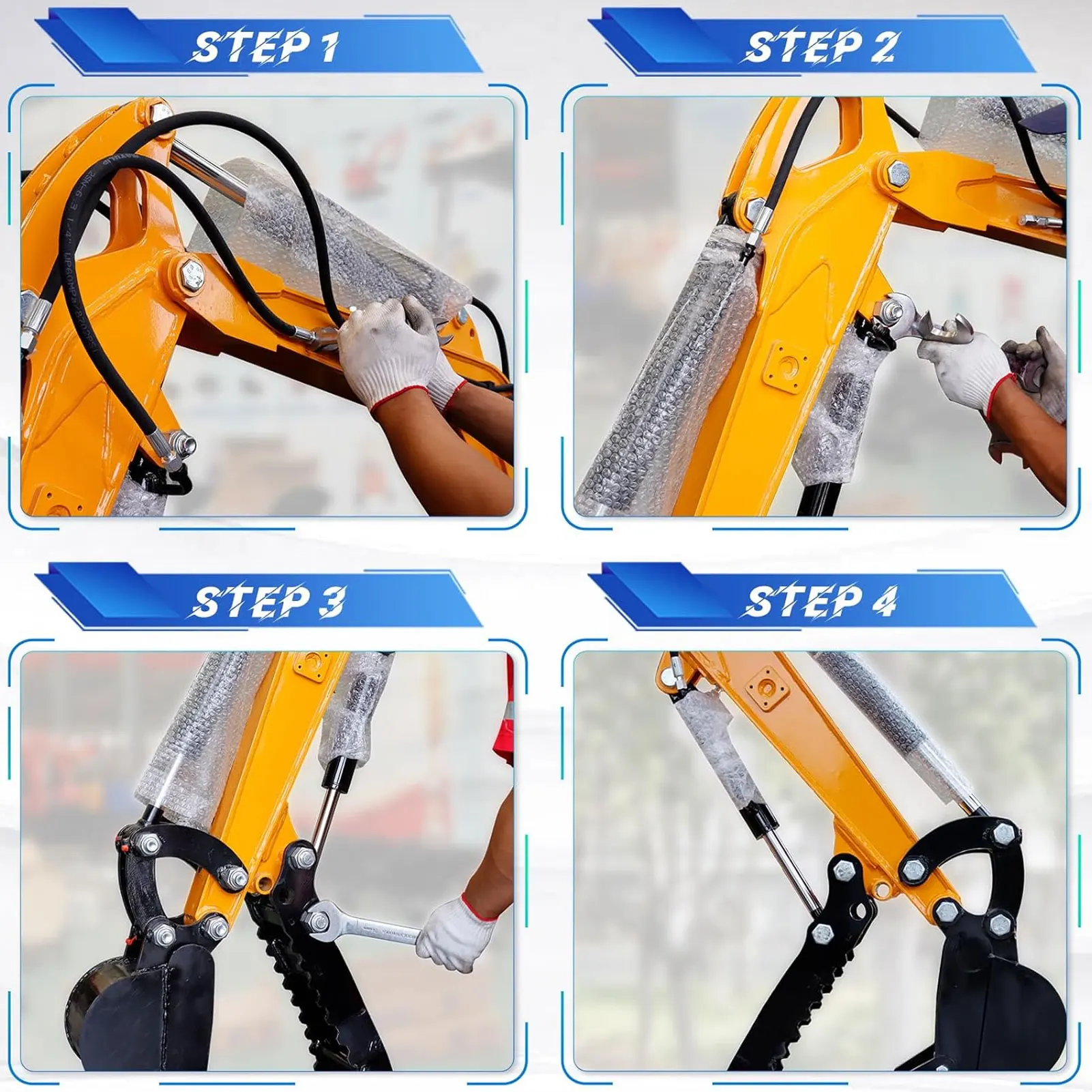Hydraulic Thumb Clip Hydraulic Thumb Clip Mn Steel Mini Excavator Single Hole Hydraulic Thumb Clip with M14 Hose