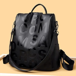 2023 New Women Backpack High Quality Soft Leather Backpack School Bags For Girls Large Capacity Anti-theft Travel Backpack Sac