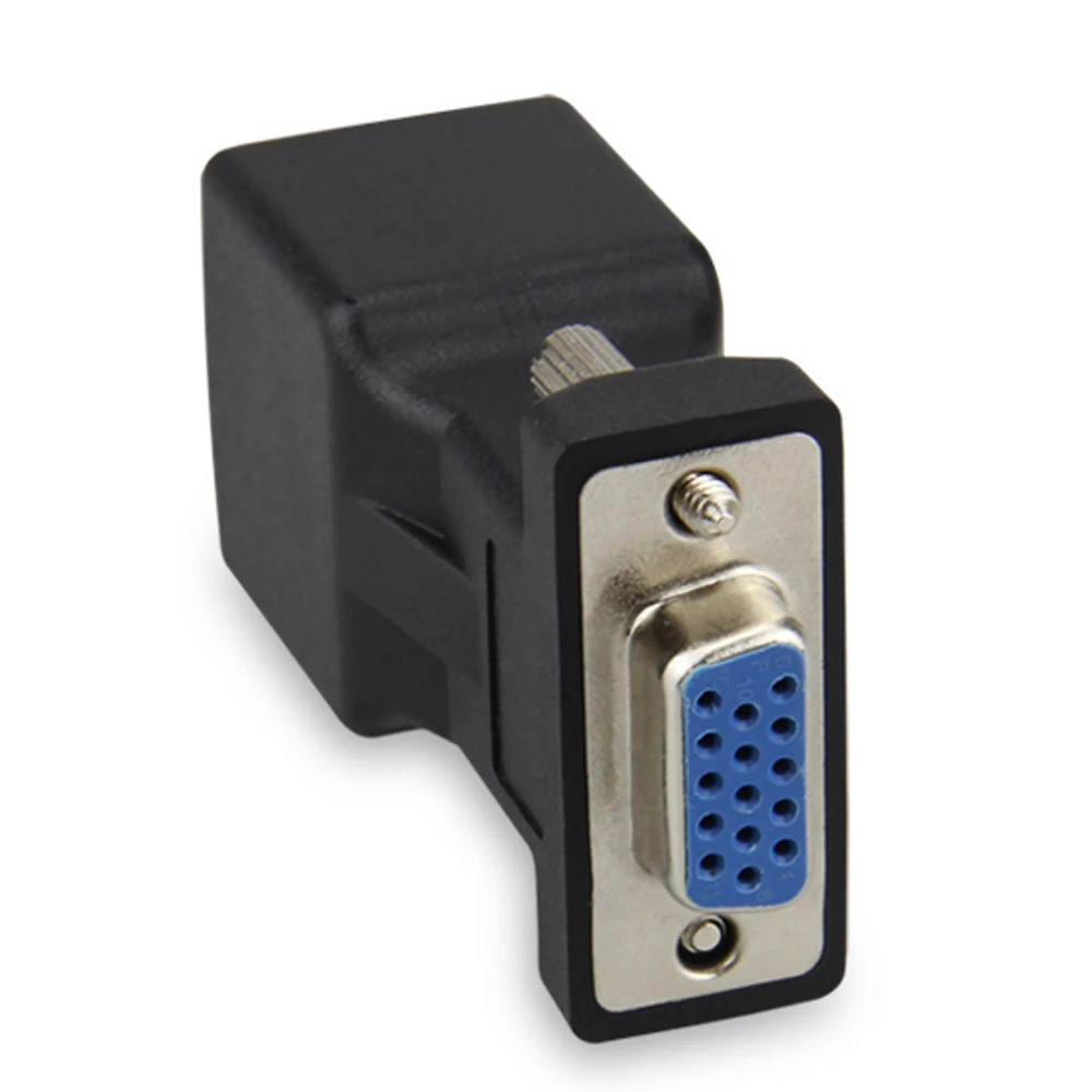 Ethernet RJ45 Female Connector to 15pin VGA Female Convertor VGA RGB HDB Extender to LAN CAT5 CAT6 RJ 45 Network Cable Adapter