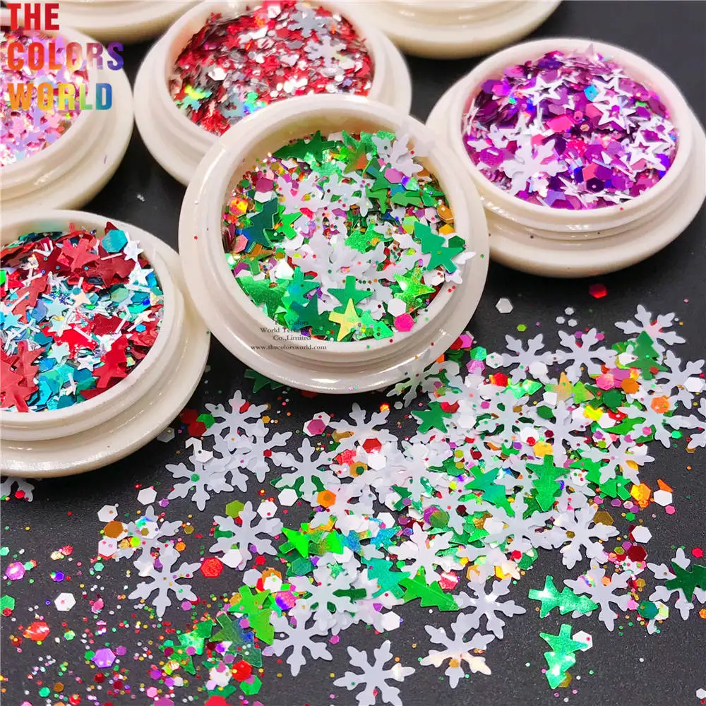 TCT-864 Christmas Xmas Glitter Festive Sparkle For Christmas Crafts Nail Art Party Decorations Makeup Decorating Greeting Cards