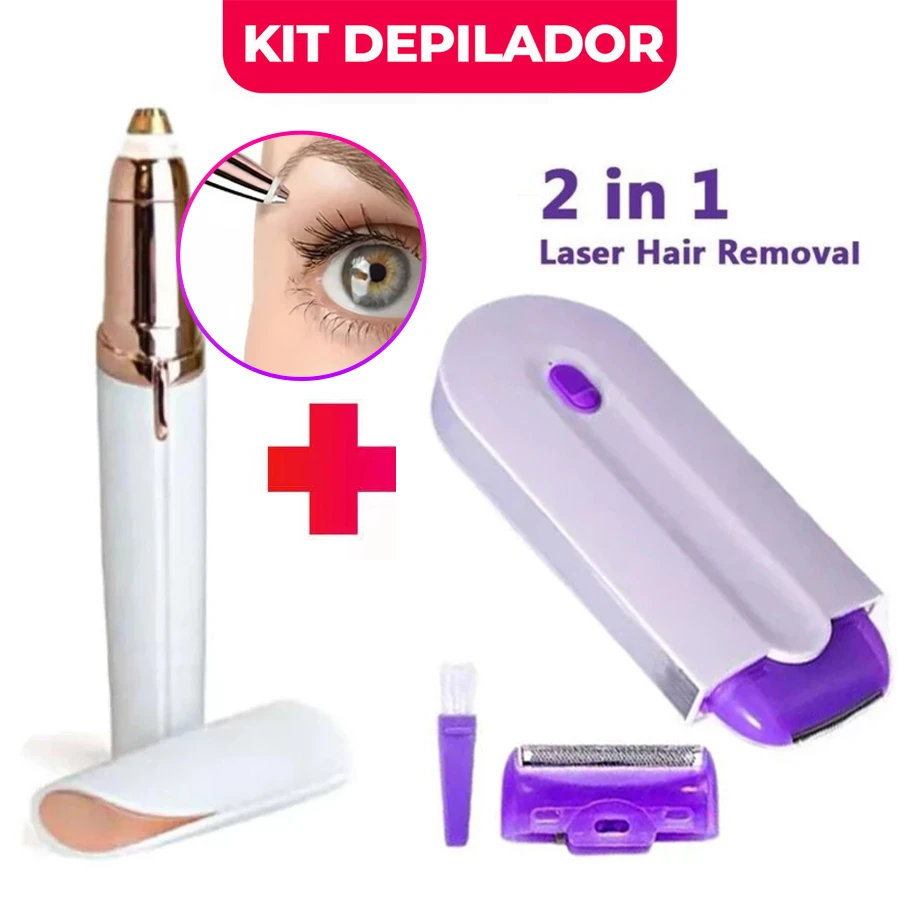Lápis de Sobrancelha com Depilador Elétrico Recarregável, Dupla Função para Aparar e Definir, Ideal para Maquiagem Diária