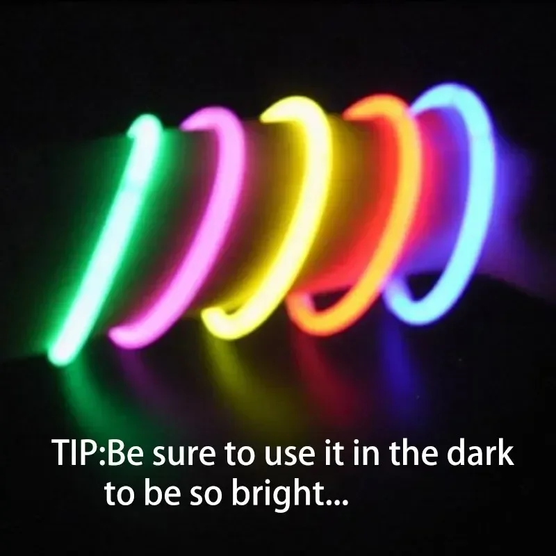Fluorescência brilho varas brinquedos pulseiras diversão colar néon festa de casamento colorido luzes brilhantes natal/decoração de halloween