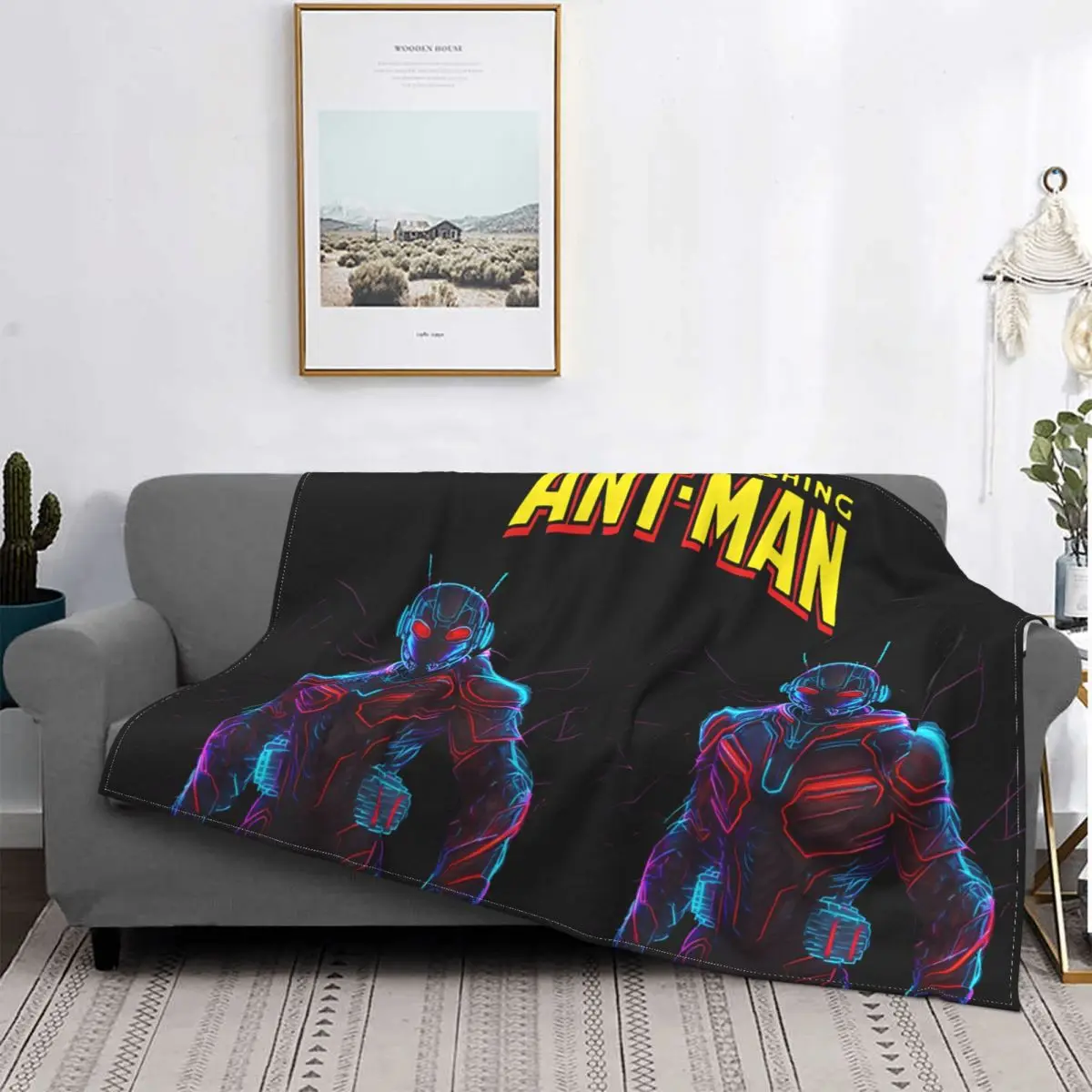 Marvel Ant Man Blanket Plush Autumn/Winter Back Cute Lightweight Throw Blankets For Car Travel Plush Thin Quilt