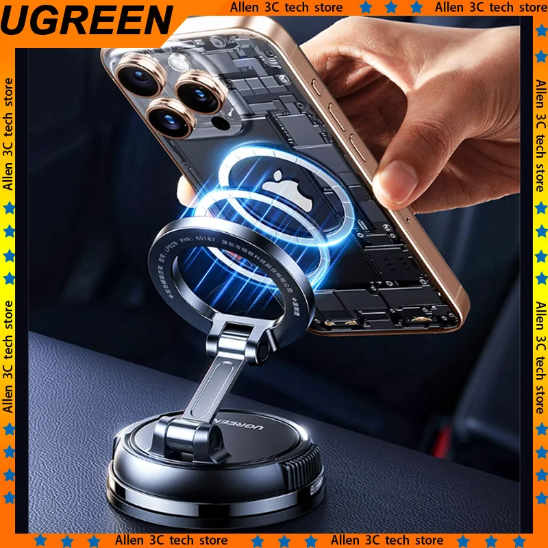 

New UGREEN Magnetic Car Phone Holder Portable Phone Mount Stand For Magsafe iPhone 16 15 14 13 12 11 10 Pro max Android Phone