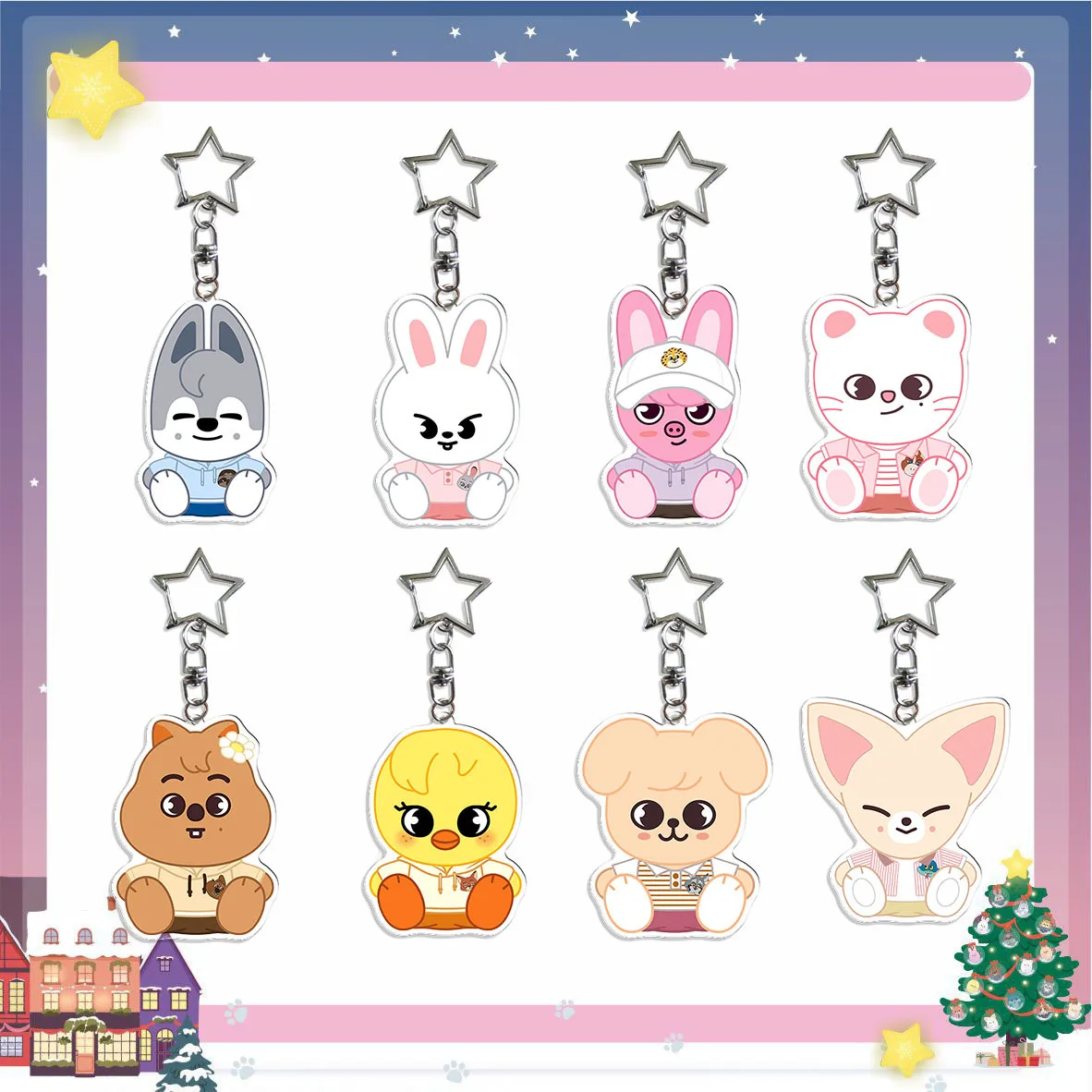 

Seoul Stray Kids коллаборация мультфильм акриловый брелок звезда Крис Феликс Hyun Jin кулон SKZ периферийные игрушки