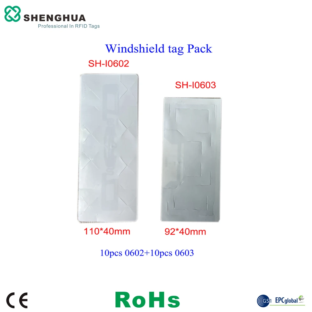 20pcs/pack RFID UHF WINDSHILED TAG PACK 10PCS 0602+10PCS 0603 FOR CAR WINDSHIELD LABEL CAR ACCESS CONTROL PARKING LOT