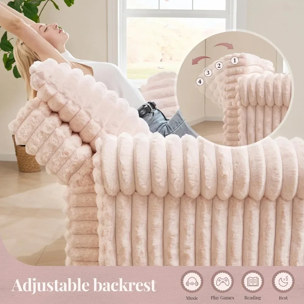 

Upholstered Chaise Lounge Pull Out Sofa Bed with Pillows Couch Bed Sofa Pull Out Couch Sleeper Chair with Rolled Armrests