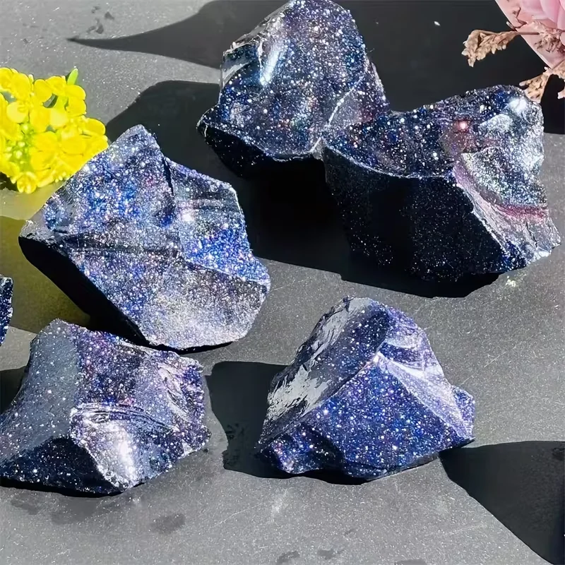 Blue Sandstone crystal raw stone, blue crystal stone, for home decoration and as raw material for jewelry production