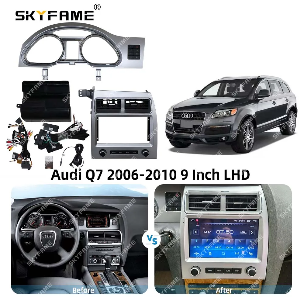 SKYFAME إطار السيارة فآسيا محول Canbus Box لأودي Q7 أندرويد راديو داش تركيب لوحة عدة #6