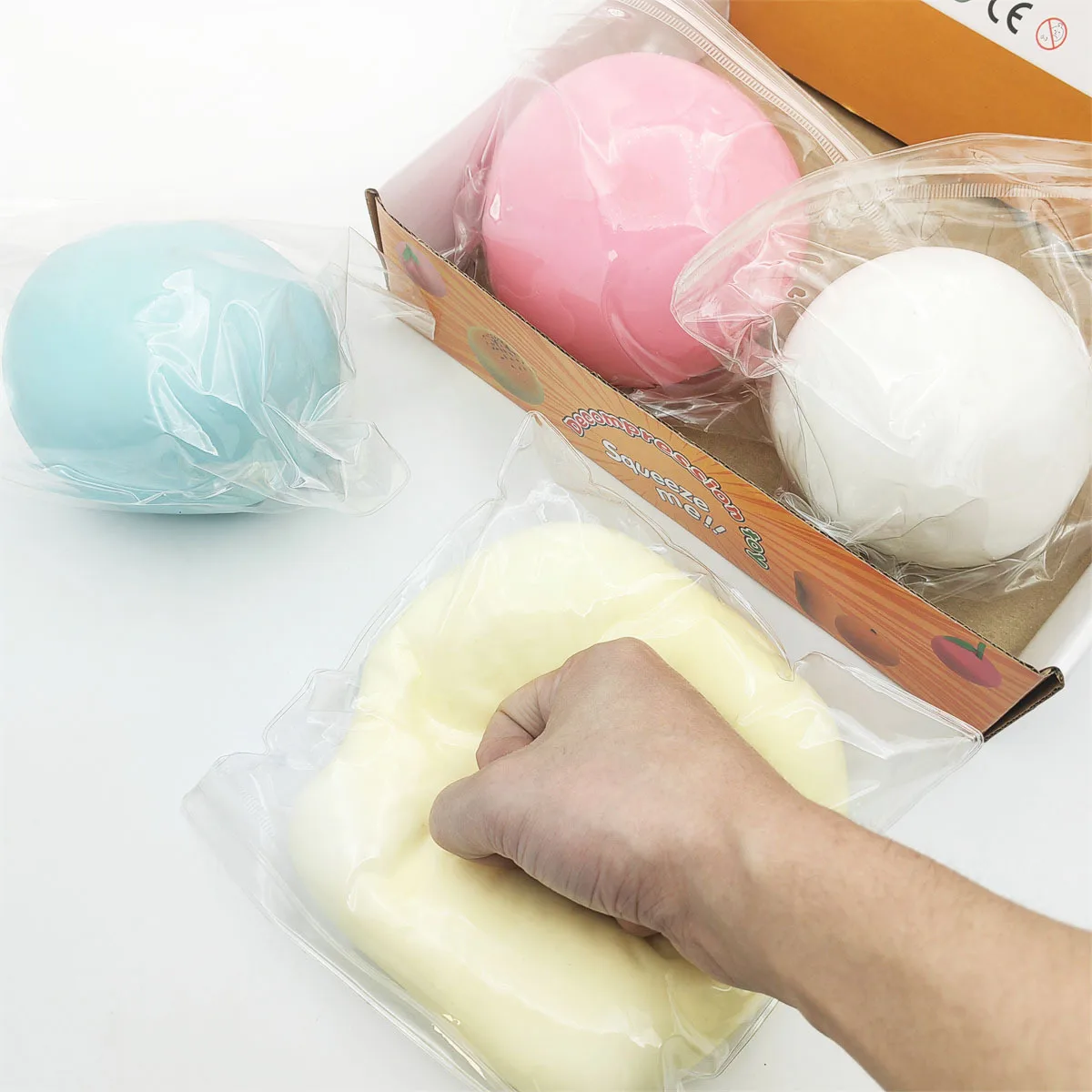 10 cm Mochi Taba Squshy Extra großer Riesenflüssigkeitskäseball, langsamer Rückprall, Stressball für Erwachsene, Stressabbau, Kinder, Festival, Paty-Geschenk