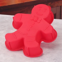 Christmas Gingerbread Man Candle Mold Cookie Chocolate Baking Cake Mould DIY Christmas Atmosphere Scented Candle Silicone Mold