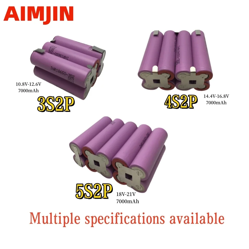 

18650 35E 7000Mah 20 Amps 3S 4S 5S 12.6V 14.8V 18V 25.2V 29.6V Voor Schroevendraaier Batterijen Lassen Batteries