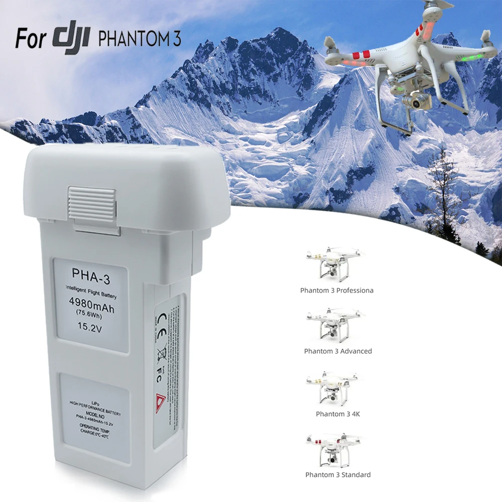 

15.2V 4980mAh Drone Battery for DJI Phantom 3 SE Intelligent Flight Li-Po Battery Professional Standard RC Drone Accessories