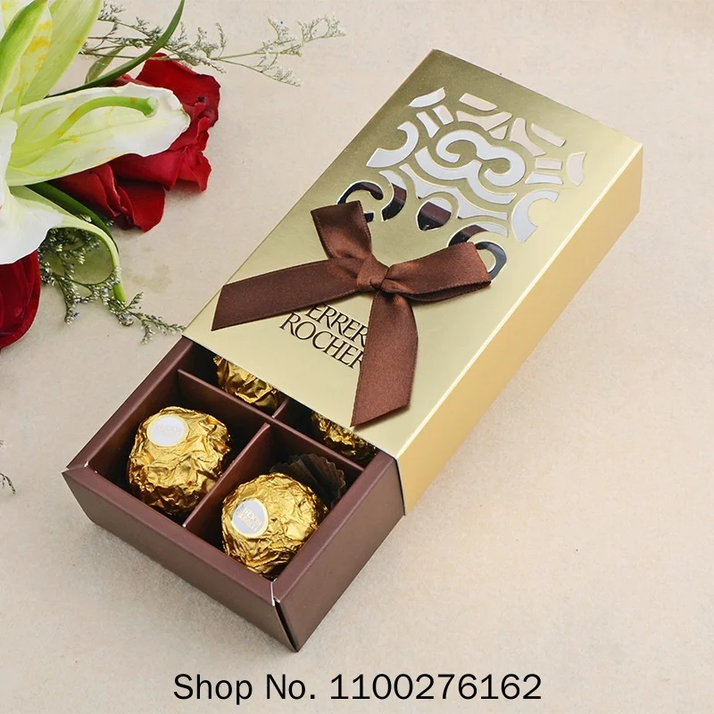 20/50pcs FERRERO ROCHER Boxes Wedding Favors Sweet Gifts Bags Party Supplies Baby Shower Ferrero Chocolate Candy Box