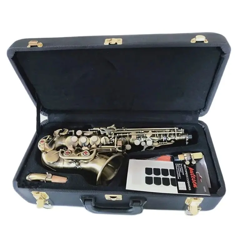 

New Arrival Soprano Saxophone Curved Sax BbTune Music Instrument Sax with Mouthpiece Professional Grade Free