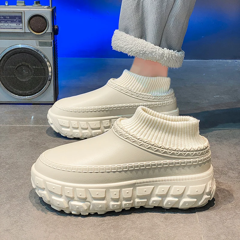 

Зимние теплые хлопковые тапочки для мужчин и женщин, нескользящая водонепроницаемая удобная домашняя уличная домашняя обувь, хорошая