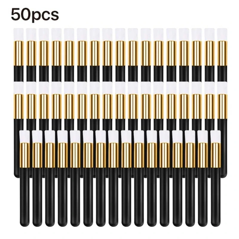 CNKESS 50PCS Lash Shampoo Brush Eyelash Extension with Mousse Brush Eye Lash Lift Cleaning Foam for Clean Glue Wholesale Label