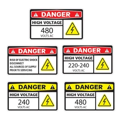 S62328# Danger High Voltage 220-240 Volts Ac Car Sticker Waterproof Vinyl Decal Car Accessories Decor Pegatinas Para Coche