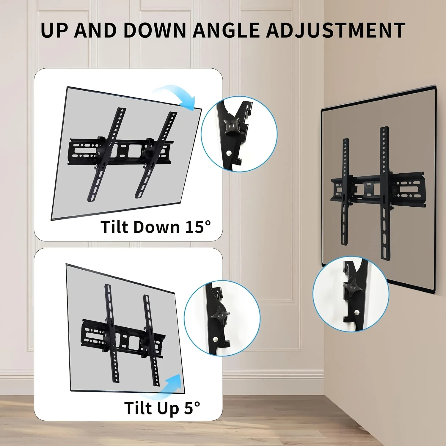 BEISHI LED LCD TV  Wall Mount Bracket 32-55 Inch Universal Tilted Adjustable TV Stand Holder Max Load 30KG VESA 400x400mm