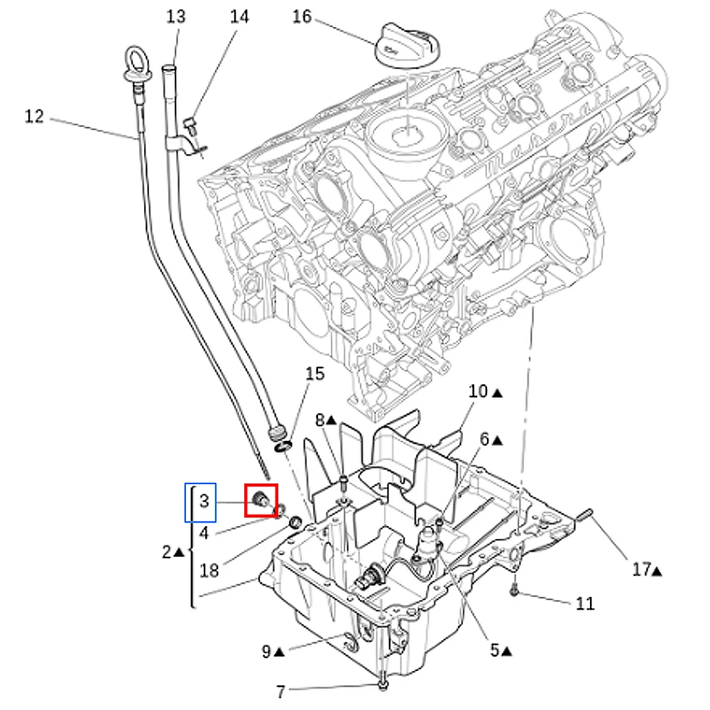 سدادة تصريف الزيت وحشية مازيراتي كواتروبورتي ، GT GC ، غيبلي ، ليفانتي ، أوم ، * * ، #5