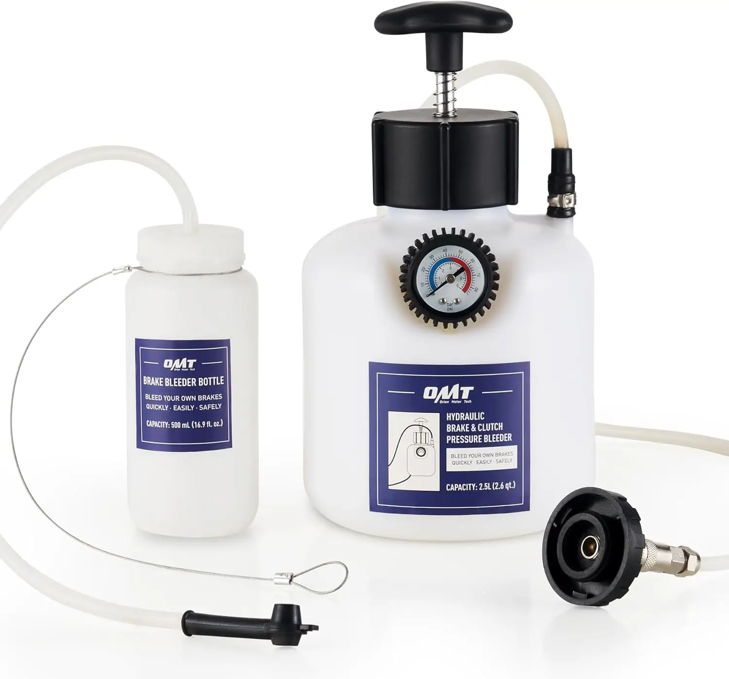 

2.5L Brake Pressure Bleeder with 50.7mm Adapter, Manual Power Tool for Ford Subaru Nissan Infinity