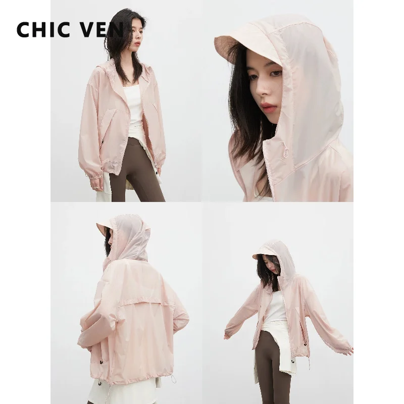 CHIC VEN Women Jackets Loose Casual Long Sleeve UPF50+ Cool Sunscreen Clothing UV Resistant Thin Female Coat Spring Summer 2026