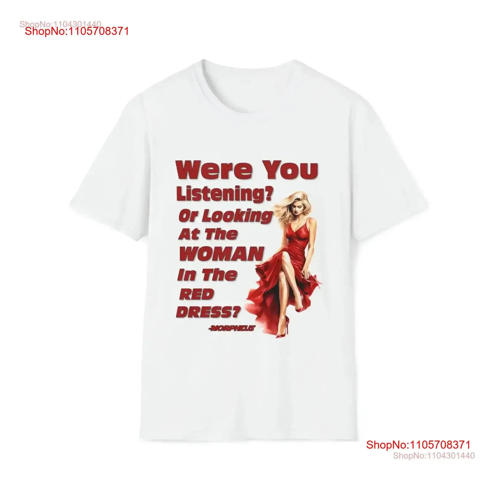 Woman In Red Dress Matrix Morpheus shirt based wake up FrontPrint Softstyle Light T vintage Washed Soft fashion graphic