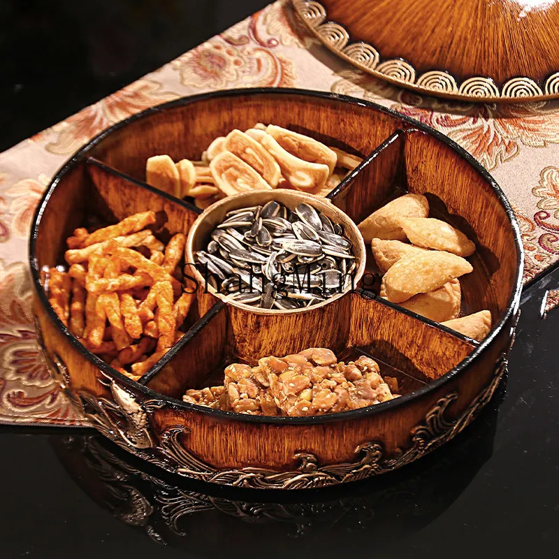 FG new Chinese fruit box living room compartment with lid nut plate dried fruit snack storage box