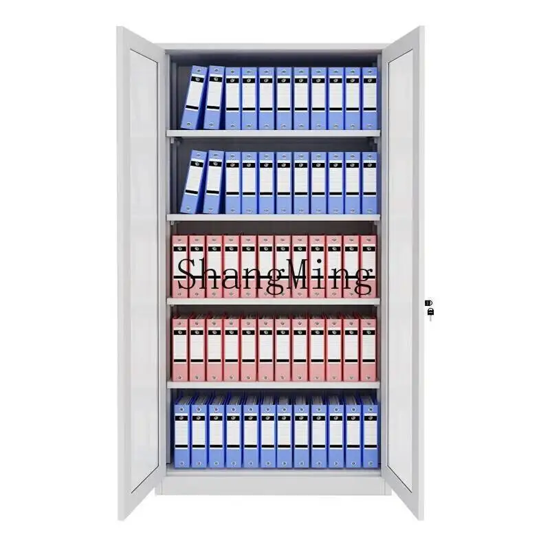 

ZYY File Cabinet Iron Storage Archive Office Full Glass Cabinet with
