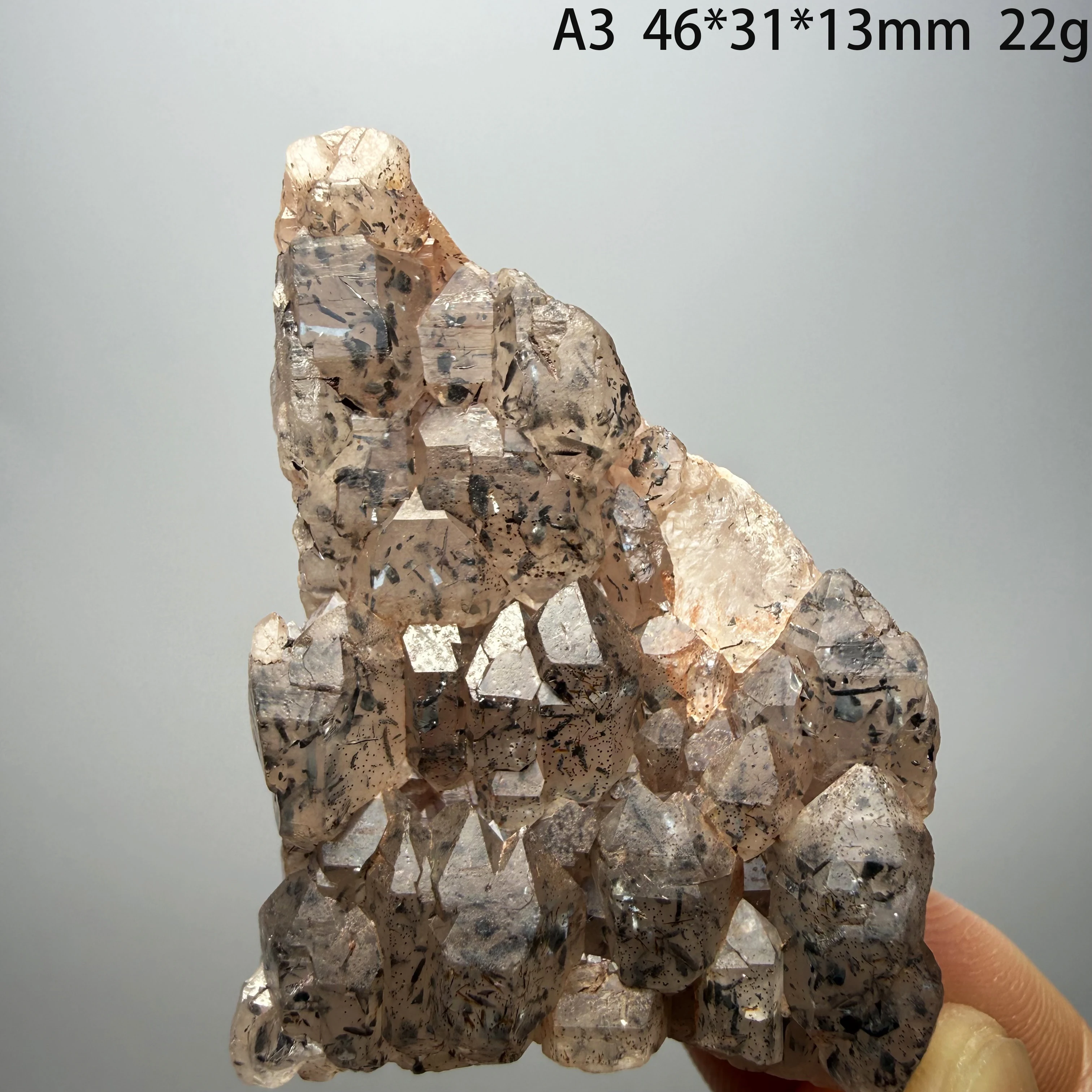 Natural Brazilian Elestial Quartz with Mica Inclusion Raw Crystal Specimen Healing Mineral Home DecorationA2-1-6