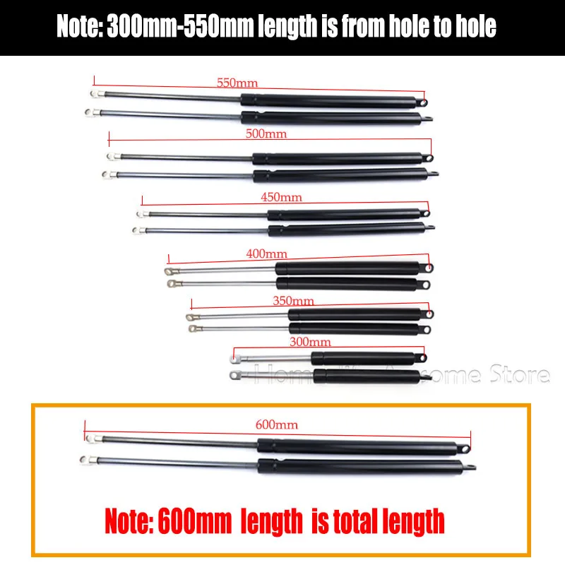 300-600mm Pair 600N Car Struts Bonnet Hood Rear Trunk Tailgate Boot Shock Lift Strut Support Bar Gas Spring Bus Bed Window RV