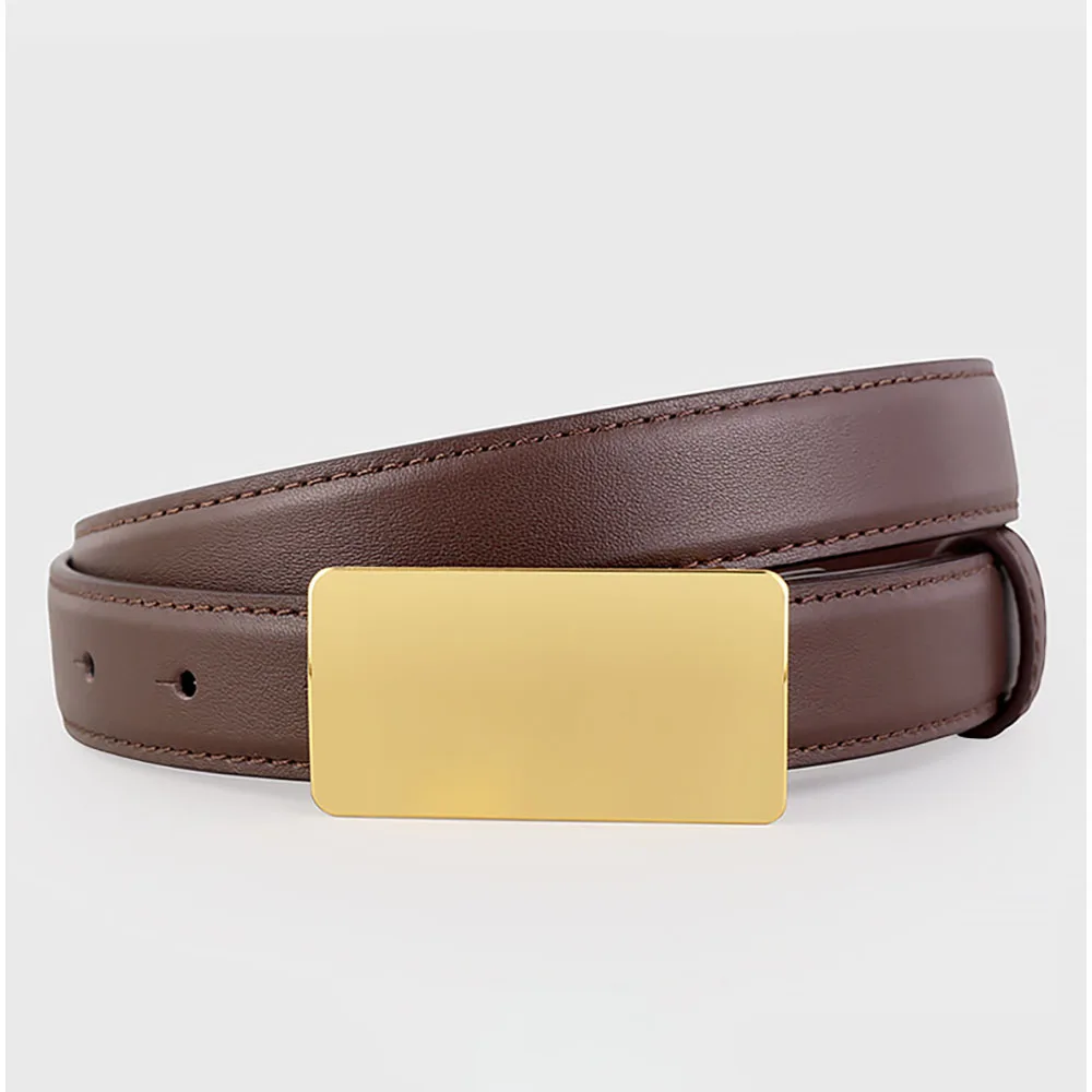 

Ремни из натуральной кожи для женщин, для платьев и джинсов, с золотистой пряжкой, элегантный женский регулируемый ремень, модный черный пояс