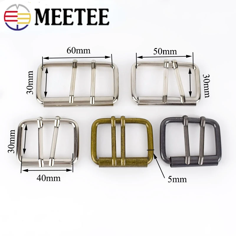 4/10Pcs 40/50 mm Metal Double Belt Pin Buckle Roller Coat Waistband Adjust Clasp Bag Strap Leather Craft DIY Garment Accessories