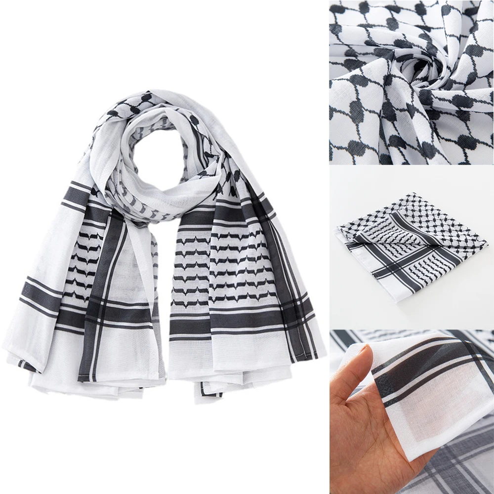 RIMAIRE 2024 nuovo colore della palestina Hijab musulmano Hijab lavorato a maglia per le donne 135*135cm sciarpa quadrata di grandi dimensioni foulard multifunzionale