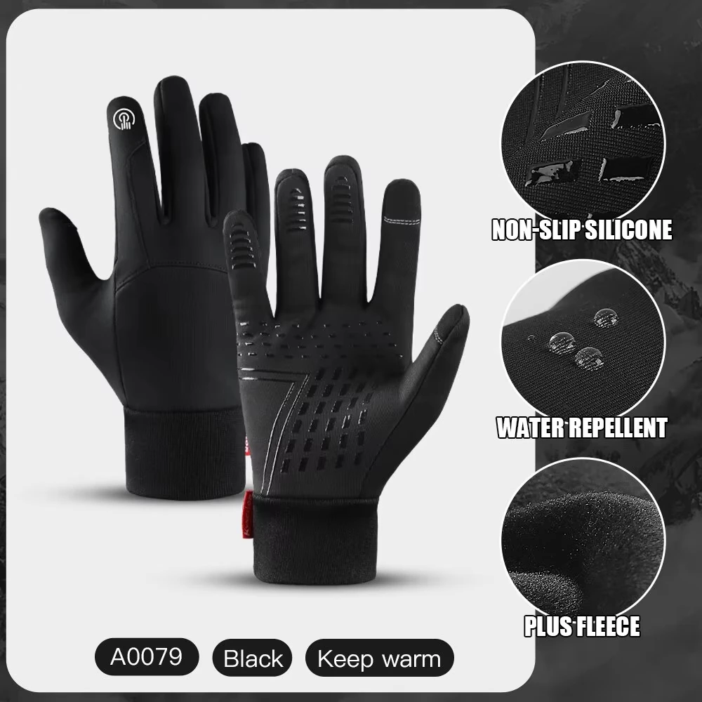 Winter Winter Warm Touch Screen Gloves Non‑Slip Water‑Repellent Fleece Gloves For Cycling Motorcycle Running Gym Fitness Outdoor Sports - Aliexpress Deal
