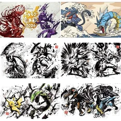 Card Pad Rayquaza Greninja Lucario Gyarados Arceus Ink Wash Ptcg Rubber Diy Action Toy Figures Anime Game Collection Battle Mat